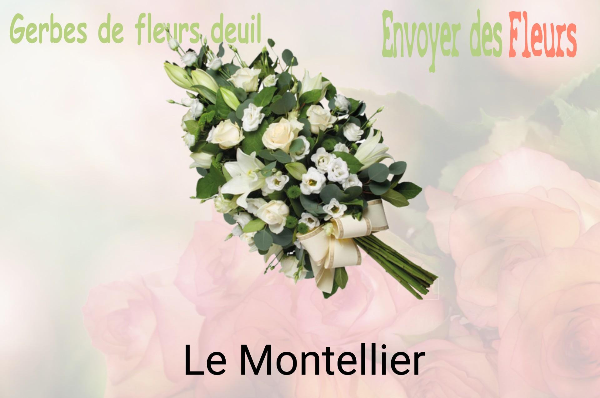 Gerbe de fleurs de deuil livrée à Le Montellier